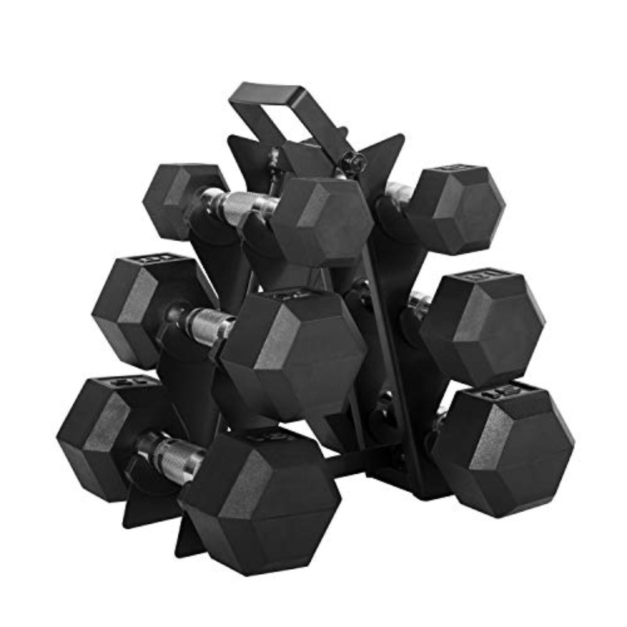Hex Dumbbell Set - Zestaw hantli sześciokątnych z powłoką, 32,