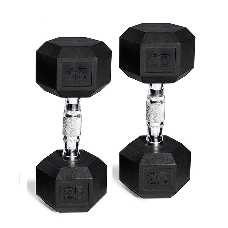 Hex Dumbbell Set - Zestawy hantli z gumową powłoką /