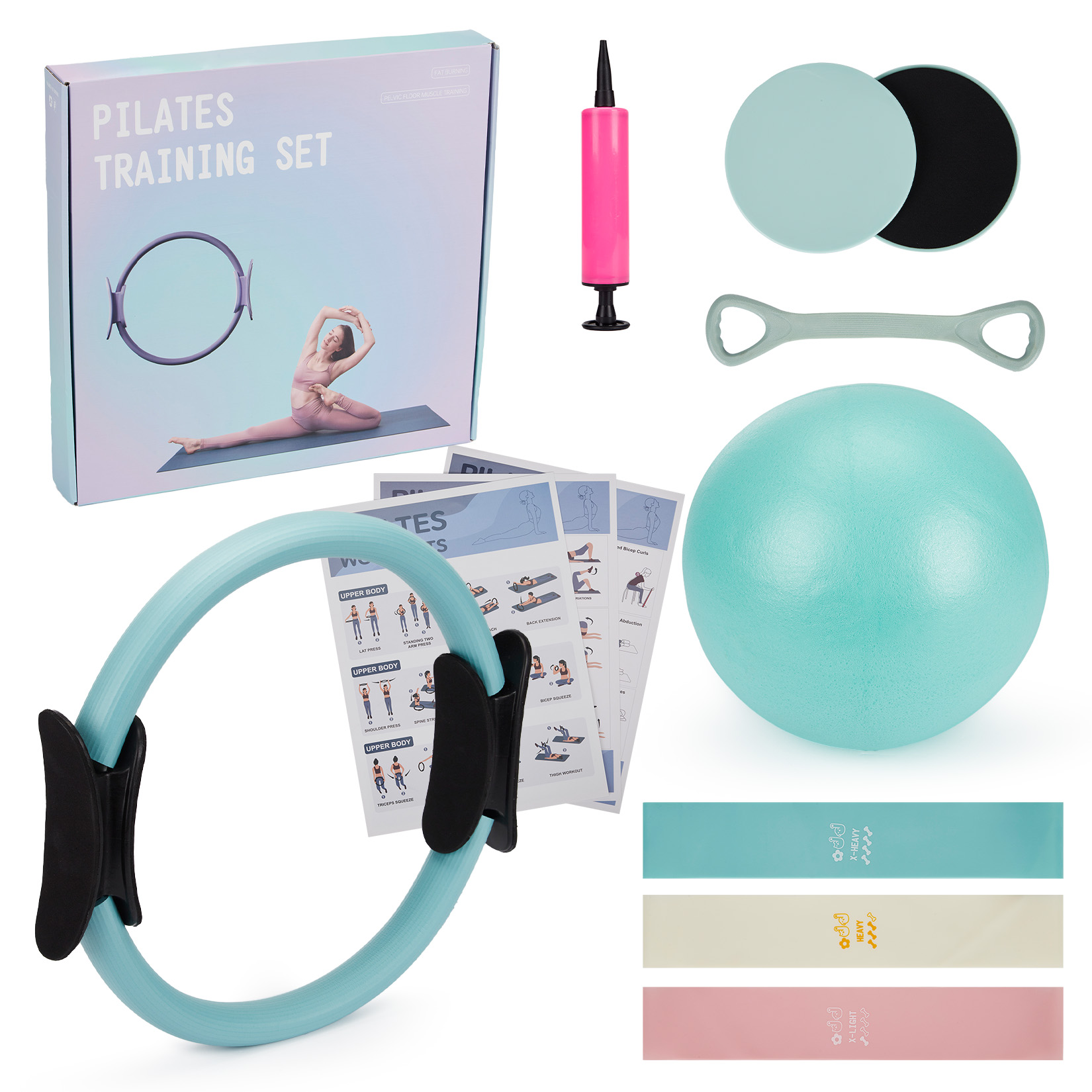 Home Gym Kit - Zestaw do ćwiczeń pilatesu, pierścień pilatesu