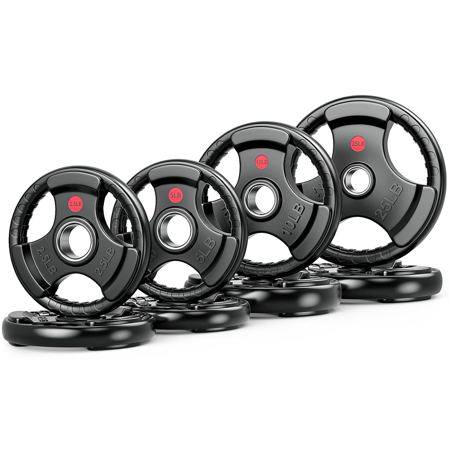 Home Gym Kit - 2-calowe obciążniki olimpijskie pokryte gumą, zestaw