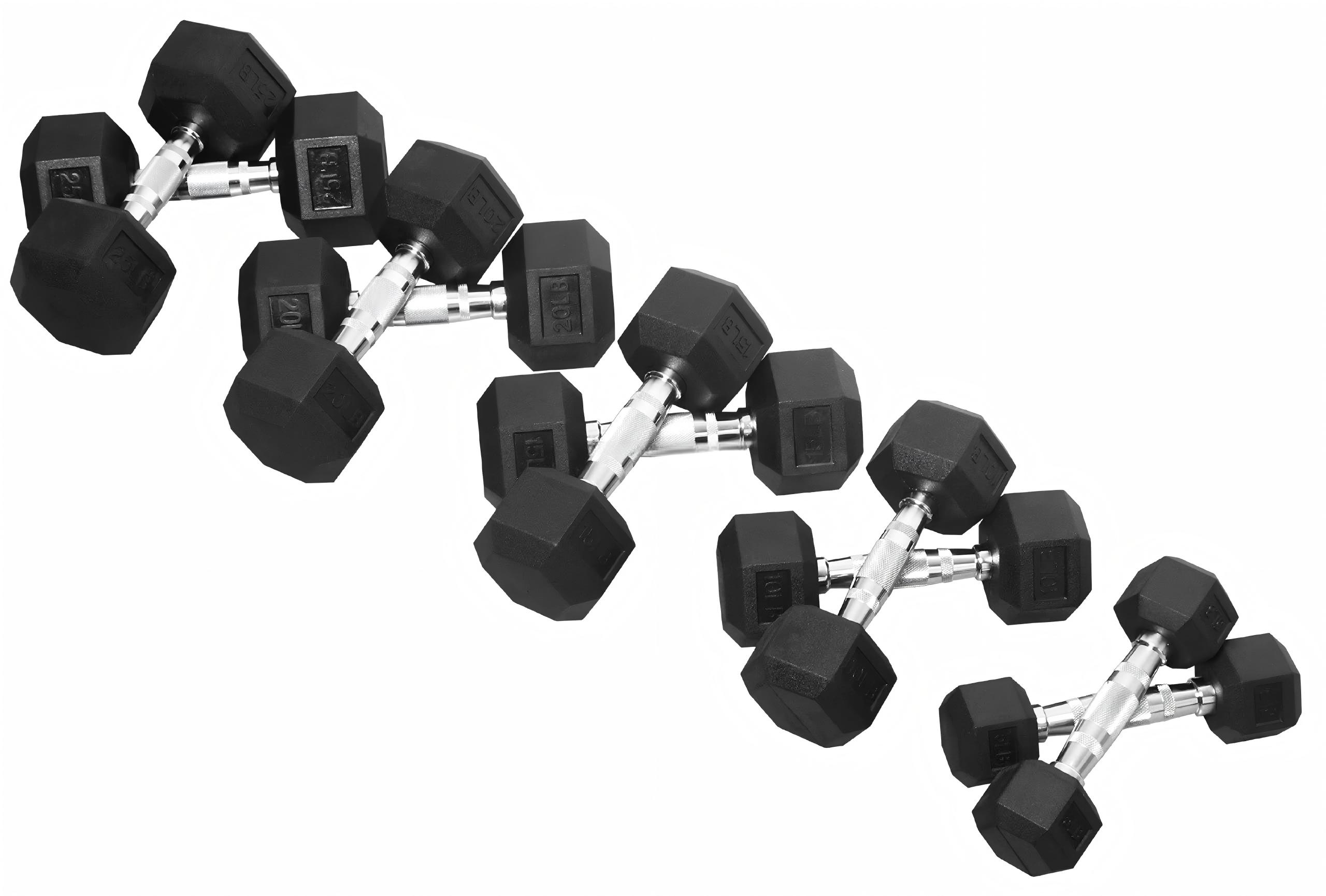 Hantle sześciokątne z gumową p – Hex Dumbbell Set recenzja i cena