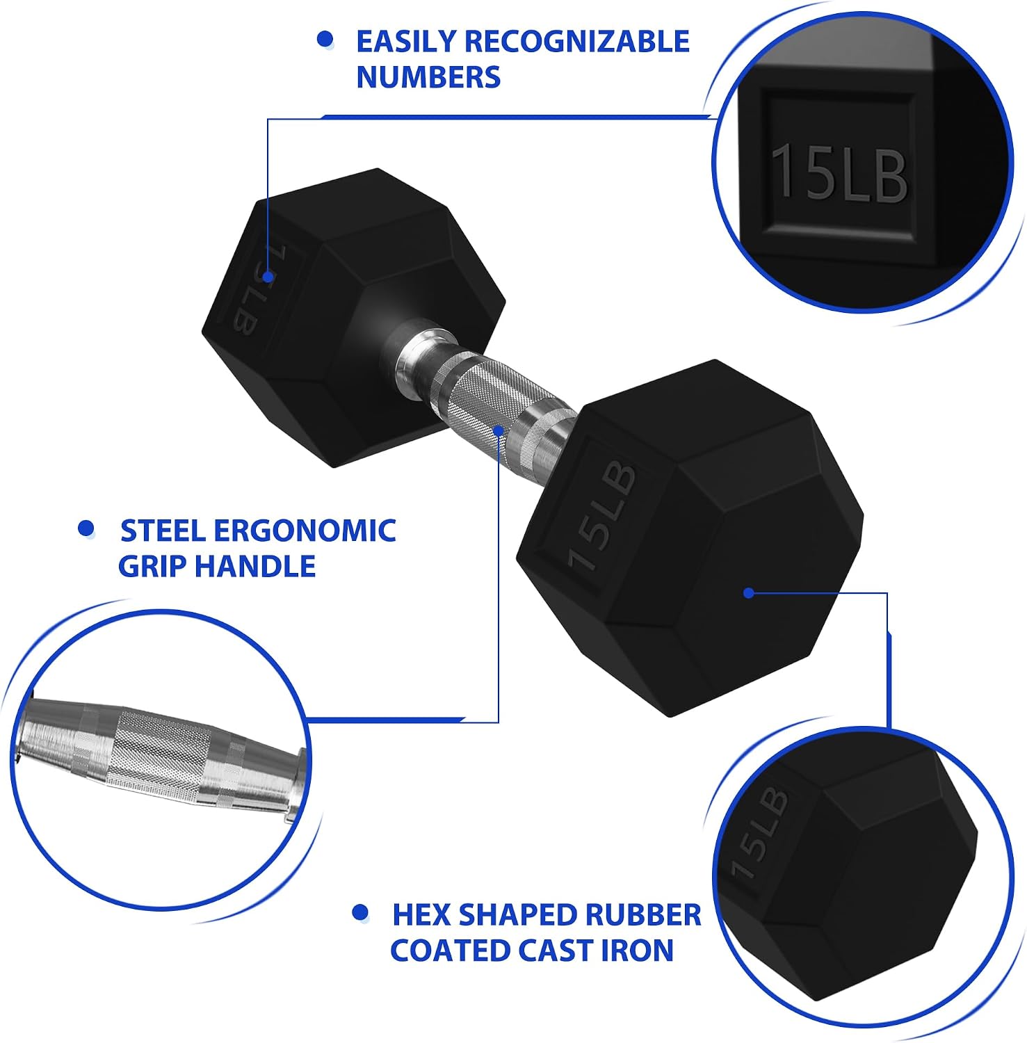 Hantle sześciokątne w gumowej  – Hex Dumbbell Set recenzja i cena